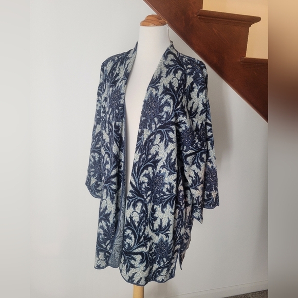 Peruvian Connection open cardigan Size XL floral cotton - Picture 5 of 5